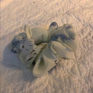 Flower print with white-ish background scrunchie